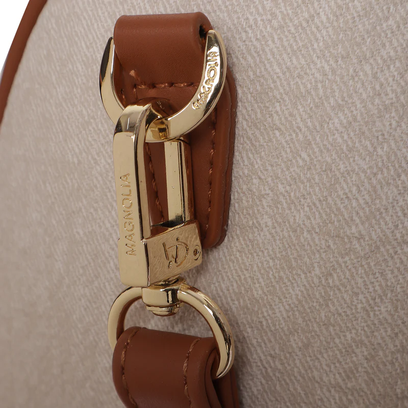 Magnolia Signature Barrel Duffle White &amp;amp; Caramel Brown - Image 5