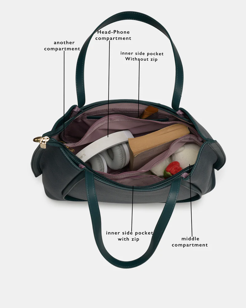 Magnolia Elegant PU Leather Tote Bag - Image 1