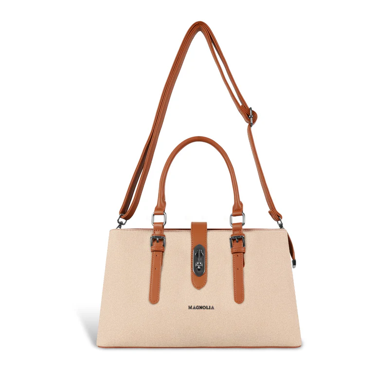 Magnolia Beige  Tan Handbag | Vegan Leather | 10.58L Storage - Image 2