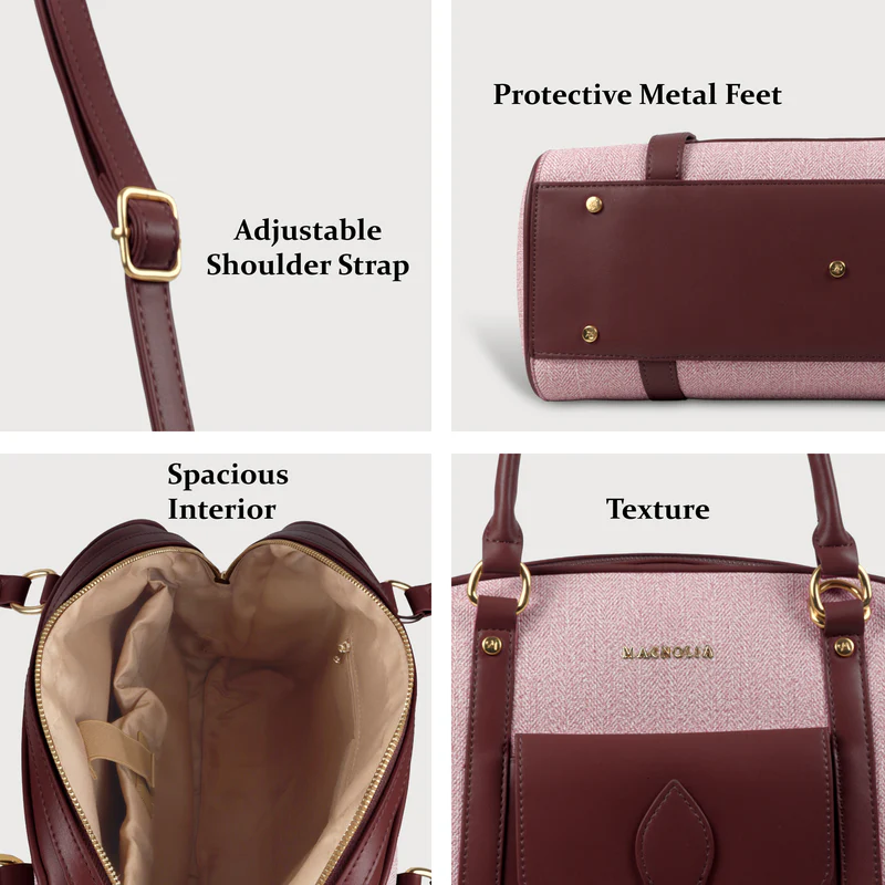 Magnolia Elegant Leatherette Handbag for Women with Detachable Strap - Image 3